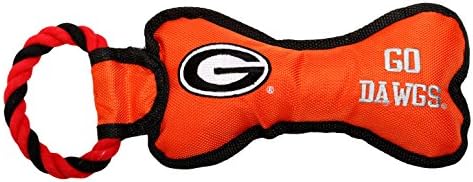Pet Goods Manufacturing BONERP-042 NCAA Georgia Bulldogs Bone with Rope Dog Toy