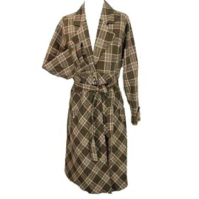 Necessary Objects Plus Size Plaid Wool-Blend Coat with Belt
