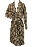 Necessary Objects Plus Size Plaid Wool-Blend Coat with Belt