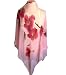 Apparel : silkNOW Pink Hand Painted 100% Pure Silk Chiffon Georgette Scarf with Beautiful Multi Colored Floral Pattern