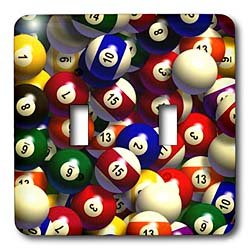 Billiards - Billiard Balls Pool - Light Switch Covers - double toggle switch by 3D Rose