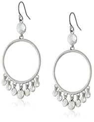 Lucky Brand "Frozen Lake" Metal Disc Hoop Earrings