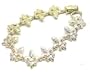 Beautiful Hammered Fleur De Lis Linked Charm Bracelet Gold Tone