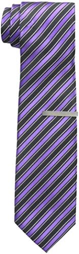 Little Black Tie Men's Midnight Stripe Tie with Tie Bar, Purple, One Size