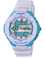 Fafada Mens Ladies White Digital Analog Sport Wrist Watch Alarm Stopwatch