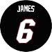 LeBron James #6 Black Jersey Button - Miami Heat 1.25