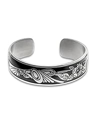 Sterling Silver Hummingbird Northwest Coast Native American Bracelet. Made in USA.