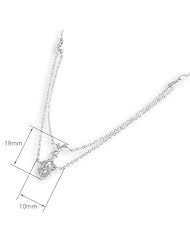 (X1000Diamond) 18K/750 White Gold Double Strips Cluster Diamond Accent Necklace (0.41 cttw, G-H Color, VS2-SI1 Clarity, 16"+1.5")