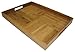 Simply Bamboo Brown Large Ribbed Rectangle Bamboo Serving Tray | Decorative Platters for Ottoman | Kitchen Tabletop | Coffee Tray - 20