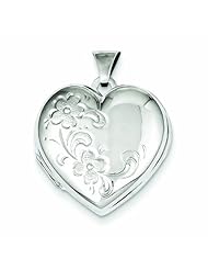 Genuine .925 Sterling Silver Floral Heart Locket 2.5 Grams. 100% Satisfaction Guaranteed.