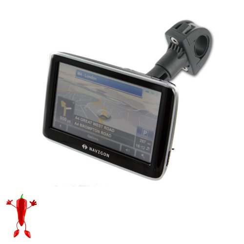 Fahrradhalterung, Motorradhalterung für Navigon 40 Easy / Plus / Premium Live Bike Mount 5 mit Kugelgelenk 360° neigbar, schwenkbar, vibrationsfrei