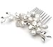 Wedding Bridal Comb with Pearl Flowers 348