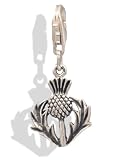 41iHNlFOuOL. SL160  Solid Silver Scottish Thistle Sweetie Bracelet / Mobile Phone Charm.
