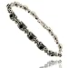 Sterling Silver Black Onyx Marcasite Square title=