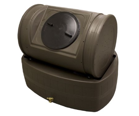 EZ Wizard 7.0 cu. ft. Oak Hybrid Composter with Rain Barrel