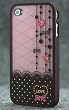 Brown and Pink Polka Dot Pattern Hard Case with Red Heart Love Design For Apple iPhone 4S / 4 (AT&T, Verizon, Sprint)