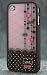 Brown and Pink Polka Dot Pattern Hard Case with Red Heart Love Design for Apple Iphone 4s / 4 (At&t,
