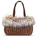 Forzieri Capaf Line Wicker and Eco-Fur Handbag