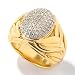 14K Gold Diamond Center Leaf Electroform Ring