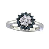 1/2 CT. Blue & White Diamond Ring in 10K White Gold 41iHWTlJ kL. SL160 1/2 CT. Blue & White Diamond Ring in 10K White Gold