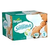 Pampers Swaddlers Sensitive Diapers, Size 1, 180 Count