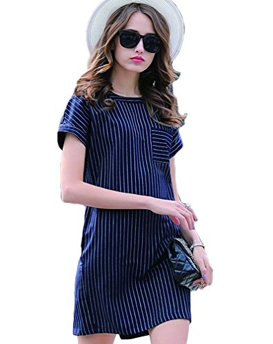 (ディーコッテ)D'Kotte ストライプ タイト ワンピース ミニ 丈 半袖 春 夏 きれいめ ボーダー ワンピ レディース neay035