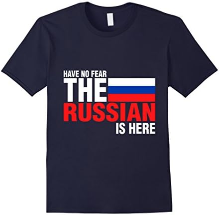Men's Have No Fear The Russian Is Here T-Shirt Medium Navy