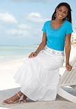 Embroidered-Waist Skirt