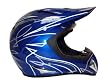 Motorcycle ATV Off-Road Motocross MX Dirt Helmet DOT - BLUE (Large)