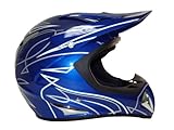 Motorcycle ATV Off-Road MX Helmet DOT Approved Blue (XXL)