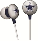 iHip NFF10200DAL NFL Dallas Cowboys Mini Ear Buds, Blue/Silver