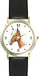 Palomino - JP - Horse - WATCHBUDDY&reg; DELUXE TWO-TONE THEME WATCH - Arabic Numbers - Black Leather Strap-Size-Large ( Men's Size or Jumbo Women's Size )