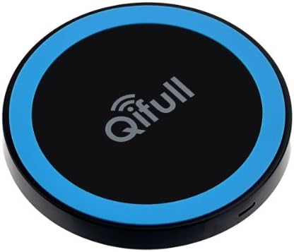 Qifull QT20 Qi Wireless Charger Pad for Google Nexus 5 /4 /7 Nokia Lumia 920 /820 HTC 8X /Droid DNA (Charge Pad, Black+Blue)