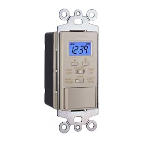 Swylite LST200+-I Dual Event Digital In-Wall Timer Switch with Backlight, Ivory