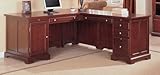 L-Shape Computer Writing Desk with Storage - Cherry Finish