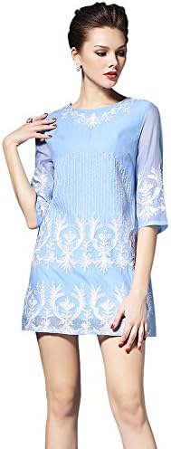 FuYongsanni Chinese women'sEmbroidery was thin loose dress 7704