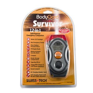 New Swisstech Tools 12-in-1 Body Guard Survivor Clam Pack Power Source Self Power Bulb LED Unique by 