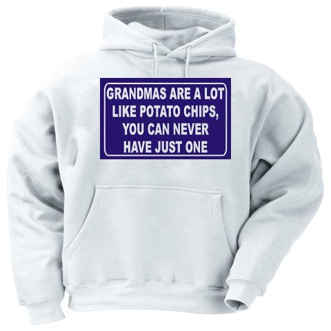 GRANDMAS ARE A LOT LIKE POTATO CHIPS, YOU CAN NEVER HAVE JUST ONE Youth Hooded Sweatshirt (for Kids) Various Colors Available