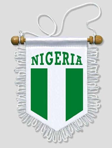 KOO Interactive - Nigeria - 5 x 6 inch - Car and wall Flag Pennant Banner