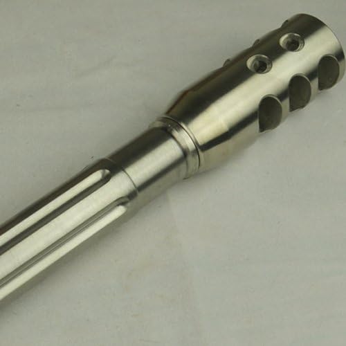 GRG Stainless Steel 223 .223 1/2x28 Competition Short Muzzle Break Brake Device, AISI 304 Stainless Steel CNC Precision Machined Surface, With Crush Washer