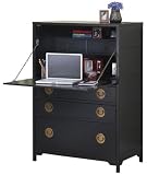 Wuchow Deluxe Secretary Desk 52x37w Antique Black