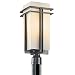 Kichler Lighting 49207BK FL Tremillo 20-Inch Light Fluorescent Outdoor Post Lantern, Black with Satin-Etched Cased Opal Glass