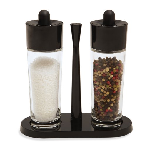 Kuhn Rikon 3-Piece Salt and Pepper Set, Black