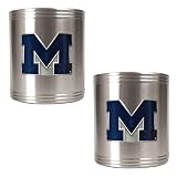 Michigan Wolverines 2pc Stainless Steel Can Holder Set NCAA College Athletics