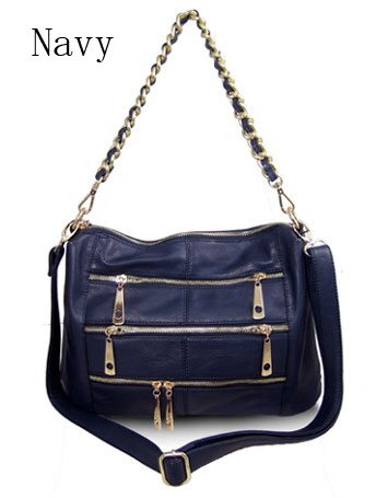 New York style. Super soft leather-like chain strap bag. Rose gold toned