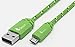 Fenix - 6 Feet - Nylon Braided Green Micro USB [V9] Universal Data Cable - Lightning Fast Charging & Transfer for Samsung, HTC, LG, Nexus, Motorola, Sony, Android Smartphone & Tablet