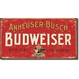 Budweiser Beer Weathered Distressed Retro Vintage Tin Sign
