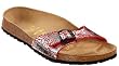 Papillio Sandal ''Madrid'' from Birko-Flor in art flowers green with a regular insole