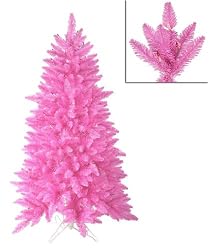 4.5' Pre-Lit Slim Pink Ashley Spruce Christmas Tree - Pink & Clear Lights