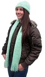 Winter Alpaca Scarf and Hat Set- Ocean Mint [Apparel]